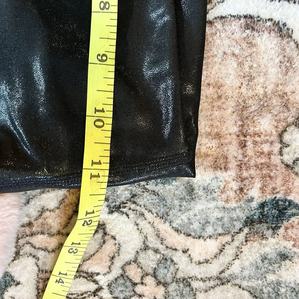 Fabletics Oasis High Waisted Legging Women's size Small Faux Leather Shiny Black